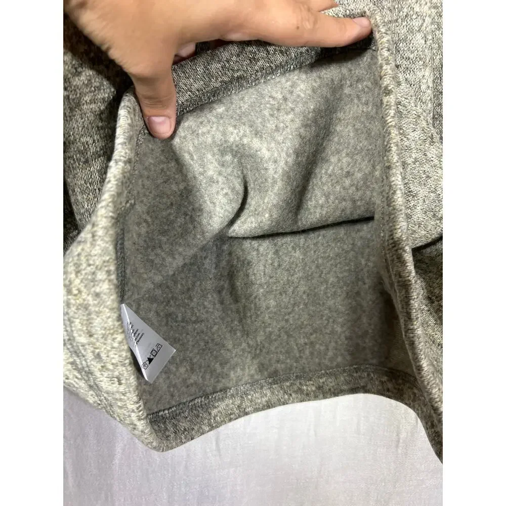 Eddie Bauer Sweatshirt Medium Gray 1/4 Zip Fleece Lined Sweater